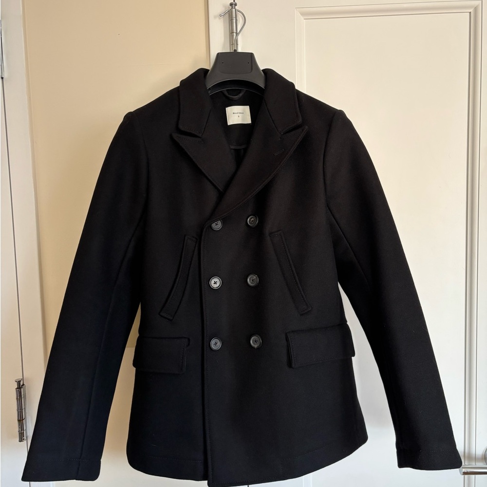 Billy Reid, Men's Black Peacoat, Small